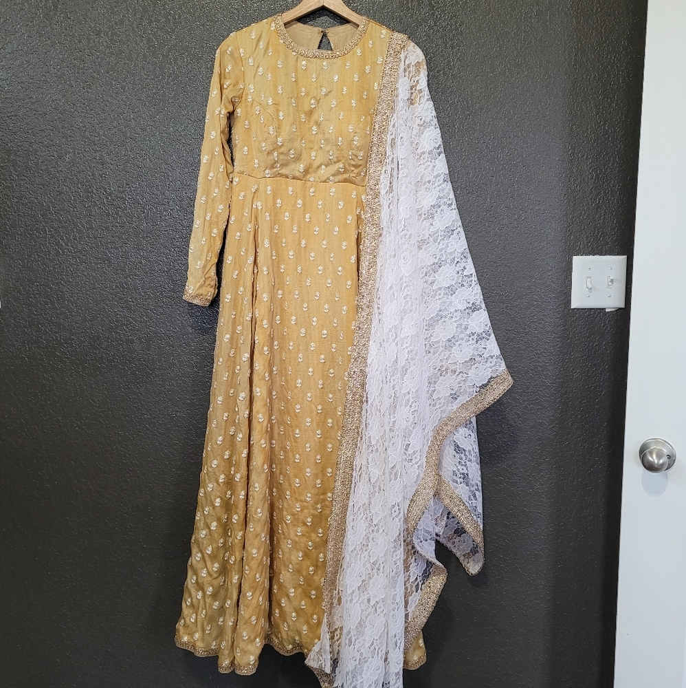 indian pakistani Anarkali gown +dupatta